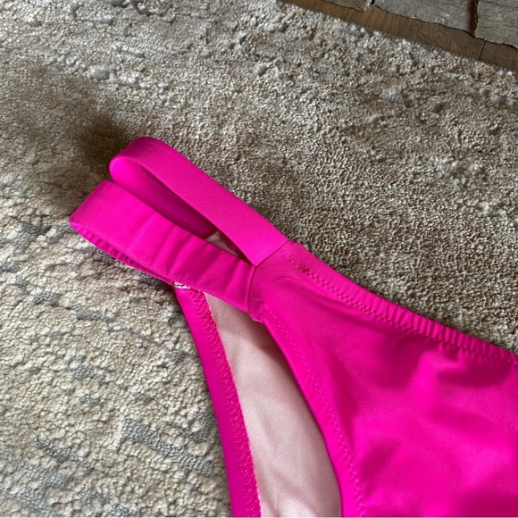 Victoria’s Secret The Itsy Hot Pink Bikini Bottoms Cut Out Sides Mid Rise: Large - Picture 2 of 7